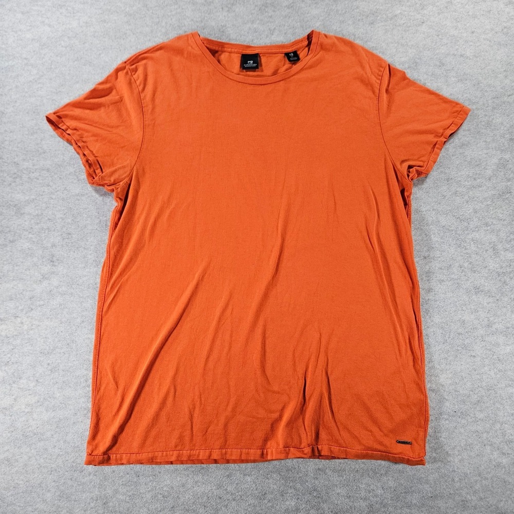 Scotch & Soda Amsterdam T Shirt Mens Large Orange Cotton Crew Neck Basic Tee